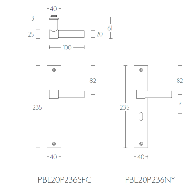 Ручка дверная PBL20P236