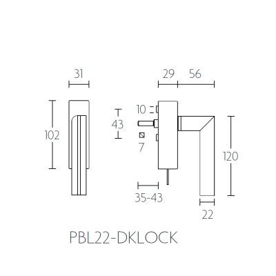 Ручка оконная PBL22-DKLOCK