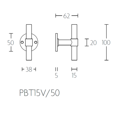 Ручка-кноб PBT15V/50