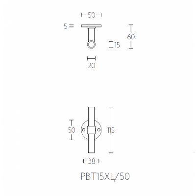 Ручка дверная PBT15/50