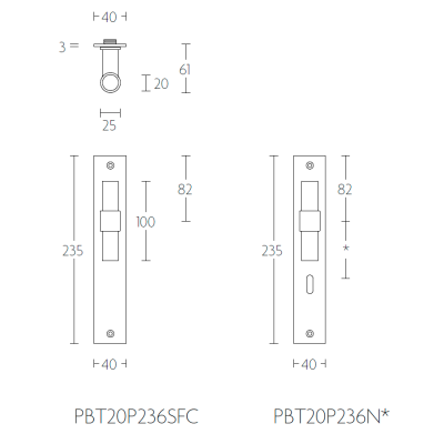 Ручка дверная PBT20P236