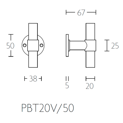 Ручка-кноб PBT15V/50