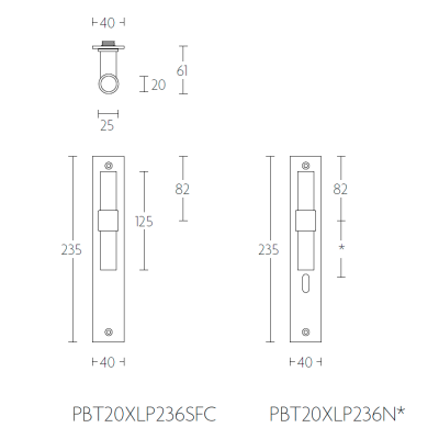 Ручка дверная PBT20P236