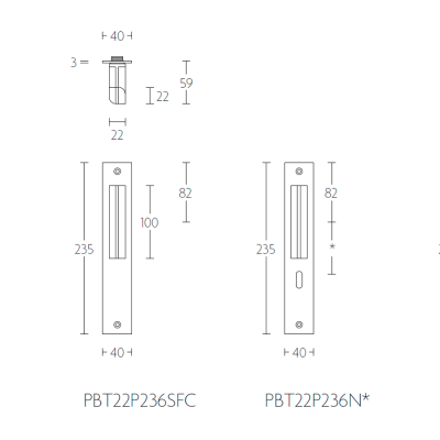 Ручка дверная PBT22P236