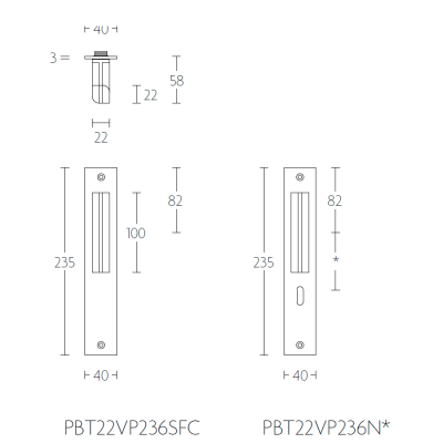 Ручка-кноб PBT22VP236