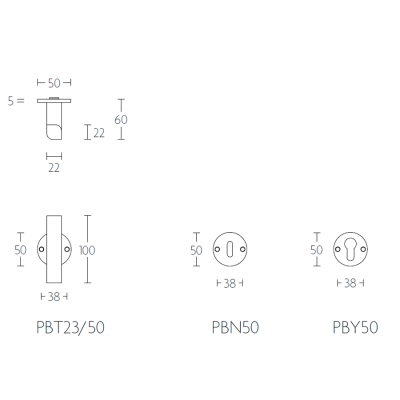 Ручка дверная PBT23/50