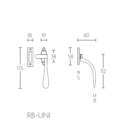 Ручка форточная RB-UNI