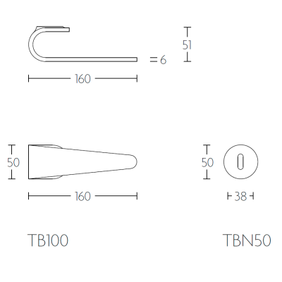 Ручка дверная TB100