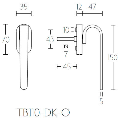 Ручка оконная TB110-DK