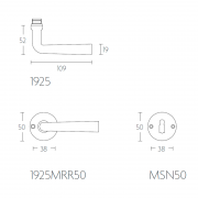 Ручка дверная 1925MRR50