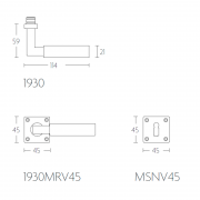 Ручка дверная 1930MRV45