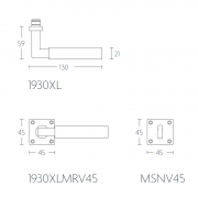 Ручка дверная 1930XLMRV45