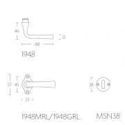 Ручка дверная 1948MRL