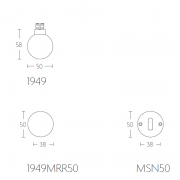 Ручка дверная 1949MRR50