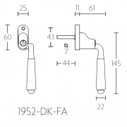 Ручка оконная 1952-DK-FA