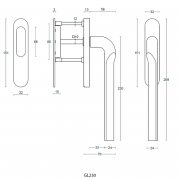 Ручка для террасных дверей GL230