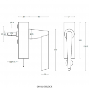 Ручка оконная OH102-DKLOCK