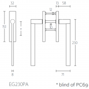 Ручка для террасных дверей EG230