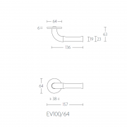 Ручка дверная EV100/64