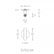 Ручка дверная EV102/64