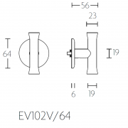 Ручка-кноб EV102V/64