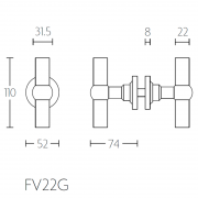 Ручка для стеклянных дверей FV22G