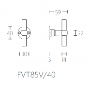 Ручка-кноб FVT85V/40