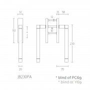 Ручка для террасных дверей JB230