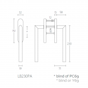 Ручка для террасных дверей LB230