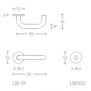Ручка дверная LB1-19