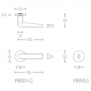 Ручка дверная PBI101