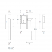 Ручка для террасных дверей PBI230