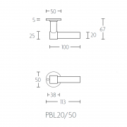 Ручка дверная PBL20/50