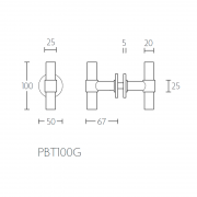 Ручка для стеклянных дверей PBT100G